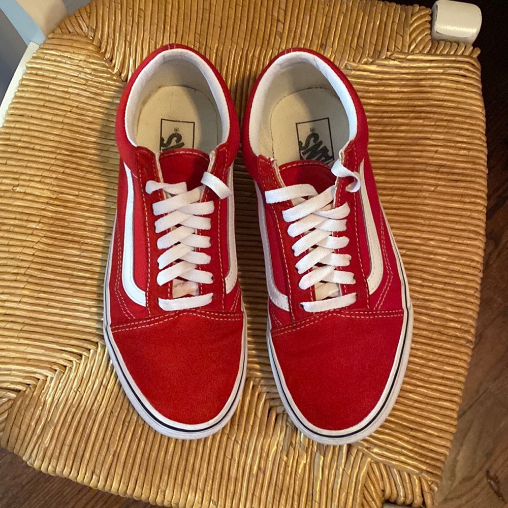 Red Suede Vans Old Skool Shoe/Sneaker